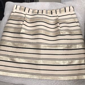 JCREW stripped gold skirt w/ pockets